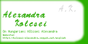 alexandra kolcsei business card